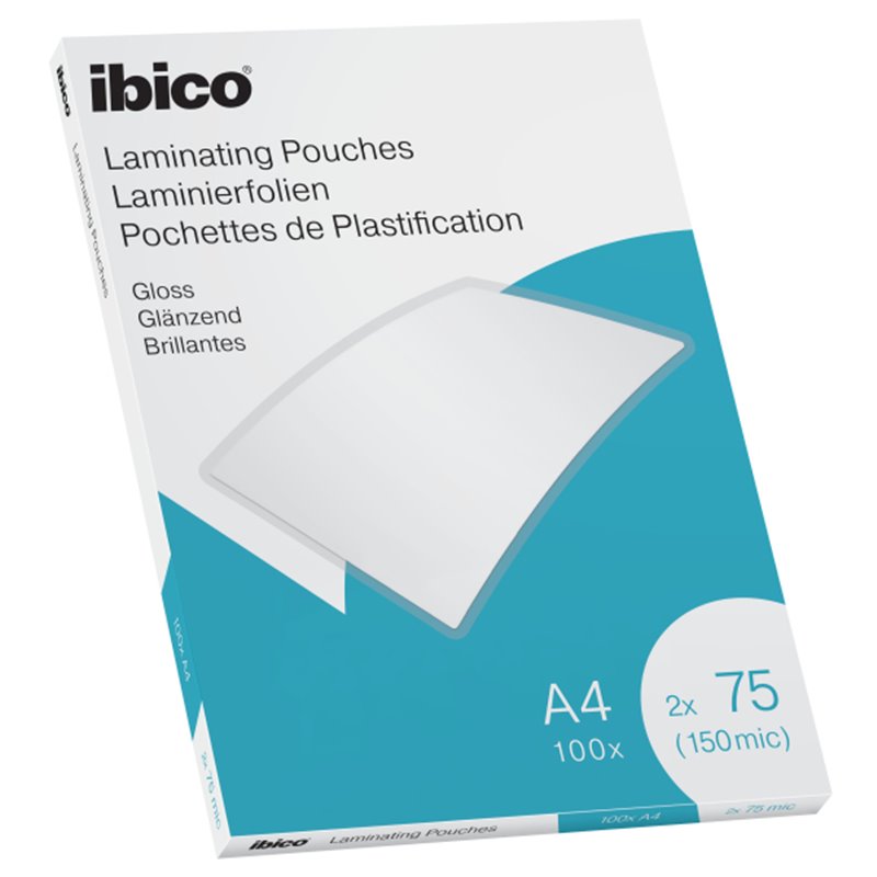 Ibico A4 Lamineerhoezen glanzend, 2 x 75 Micron